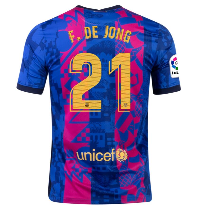 2021/22 Barcelona Football Kit Third Soccer Jersey with FRENKIE DE JONG 21 printing